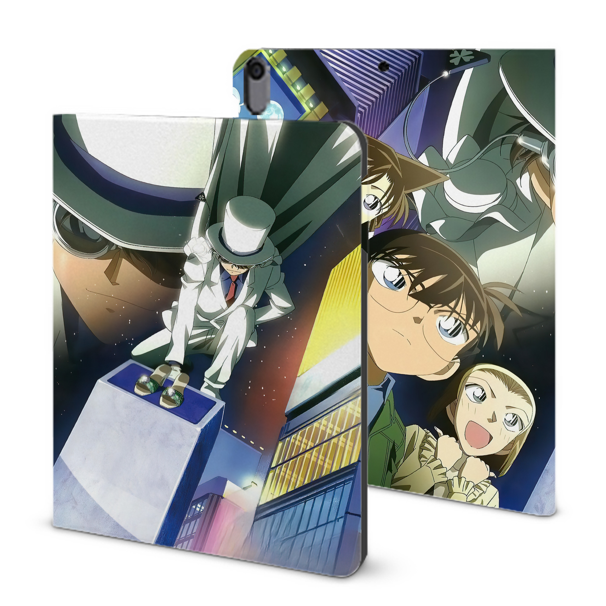 （画像用） 名探偵コナン Detective Conan IPad ケース ブック型 PUレザー TPU 耐衝撃 軽量 薄型 ペン収納なし 全面保護 IPad 各モデル対応